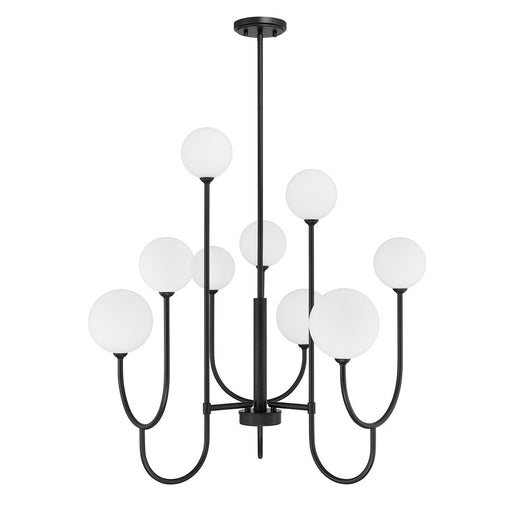 Savoy House Chester 9 Lt Chandelier, White Opal, Matte Black