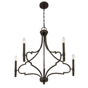 Savoy House Woodlawn 28in 5-Light Chandelier | Transitional Mediterranean Bronze Metal | Dining Room & Entryway | 28 x 28 x 29.88 in | Model 1-5999-5-15