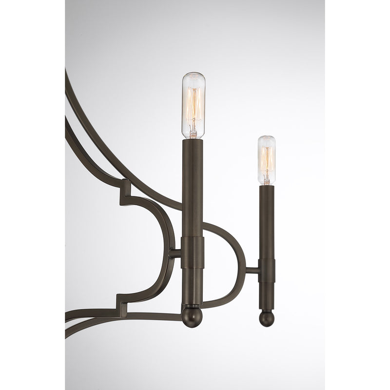 Savoy House Woodlawn 28in 5-Light Chandelier | Transitional Mediterranean Bronze Metal | Dining Room & Entryway | 28 x 28 x 29.88 in | Model 1-5999-5-15