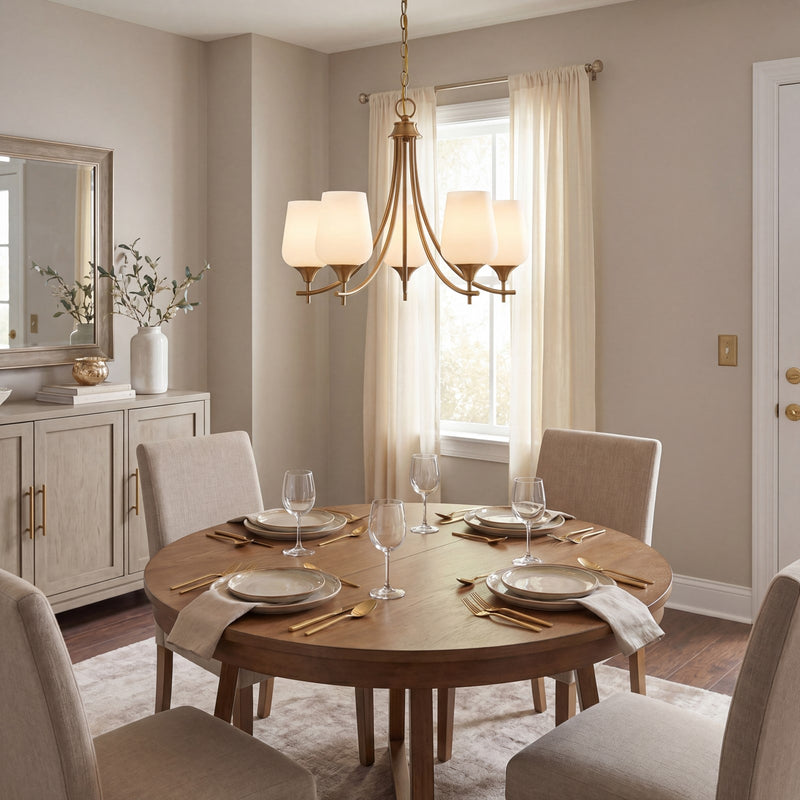 Savoy House Essentials Octave Lt Chandelier, Warm Brass