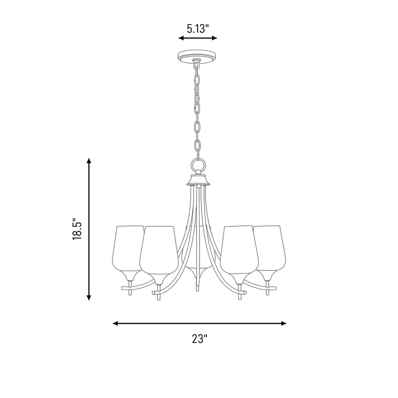 Savoy House Essentials Octave Lt Chandelier, Warm Brass