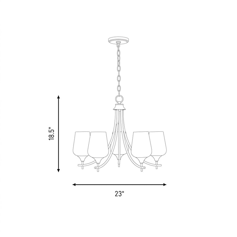 Savoy House Essentials Octave Lt Chandelier, Warm Brass