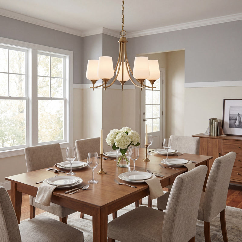 Savoy House Essentials Octave Lt Chandelier, Warm Brass