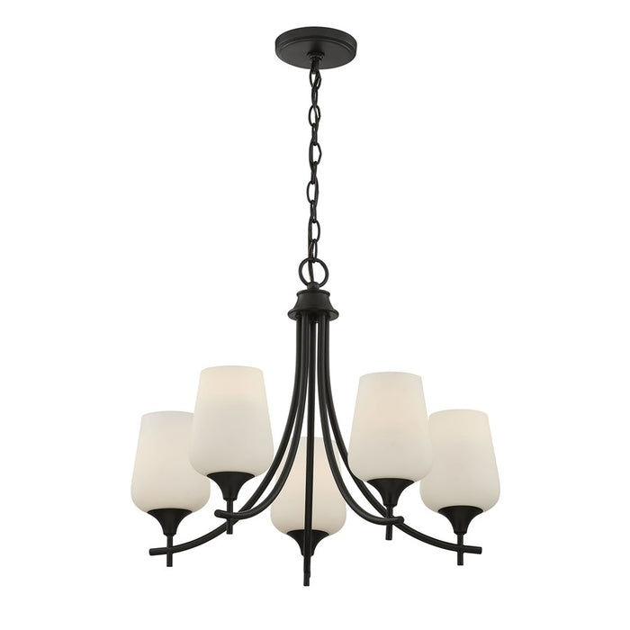 Savoy House Essentials Octave Lt Chandelier, White, Matte Black