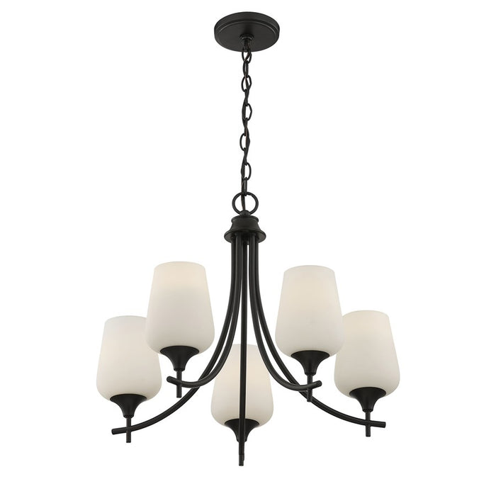 Savoy House Essentials Octave Lt Chandelier, White, Matte Black