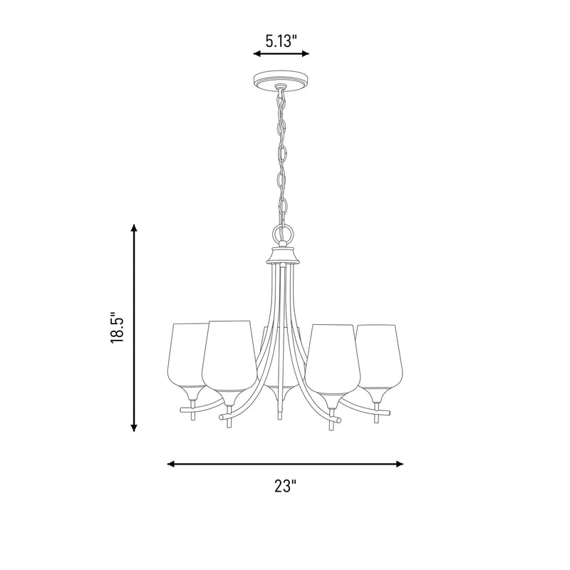 Savoy House Essentials Octave Lt Chandelier, White, Matte Black