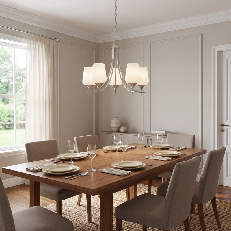 Savoy House Essentials Octave Lt Chandelier, Satin, Satin Nickel