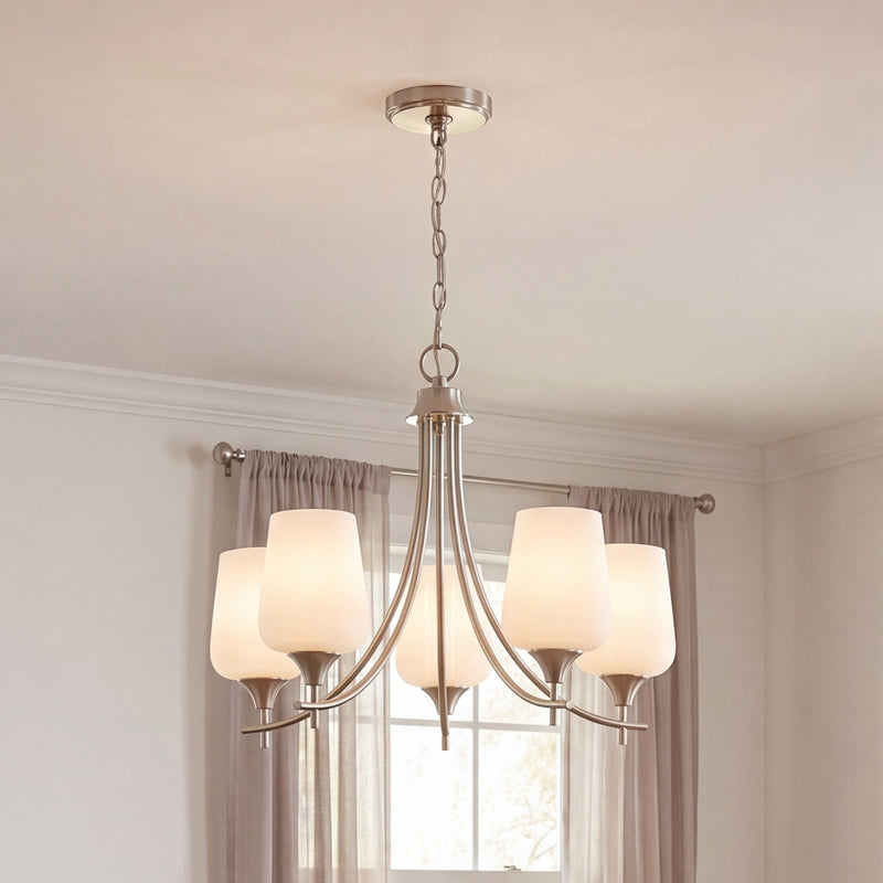 Savoy House Essentials Octave Lt Chandelier, Satin, Satin Nickel