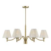 Savoy House Rosa 6 Lt Chandelier, White, Noble Brass - 1-6084-6-127