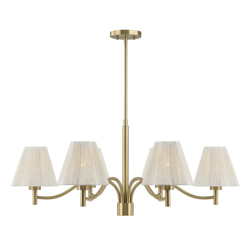 Savoy House Rosa 6 Lt Chandelier, White, Noble Brass - 1-6084-6-127