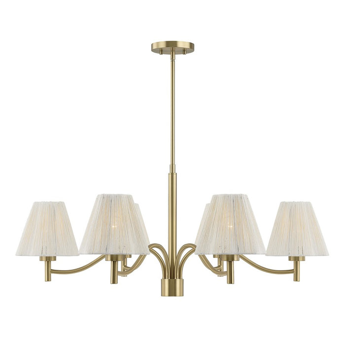 Savoy House Rosa 6 Lt Chandelier, White, Noble Brass - 1-6084-6-127