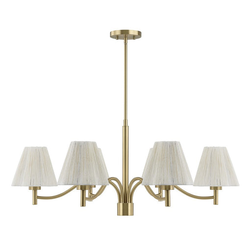 Savoy House Rosa 6 Lt Chandelier, White, Noble Brass