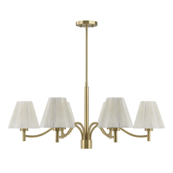 Savoy House Rosa 6 Lt Chandelier, White, Noble Brass
