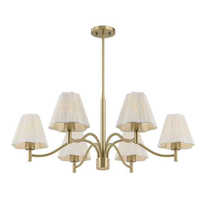 Savoy House Rosa 6 Lt Chandelier, White, Noble Brass