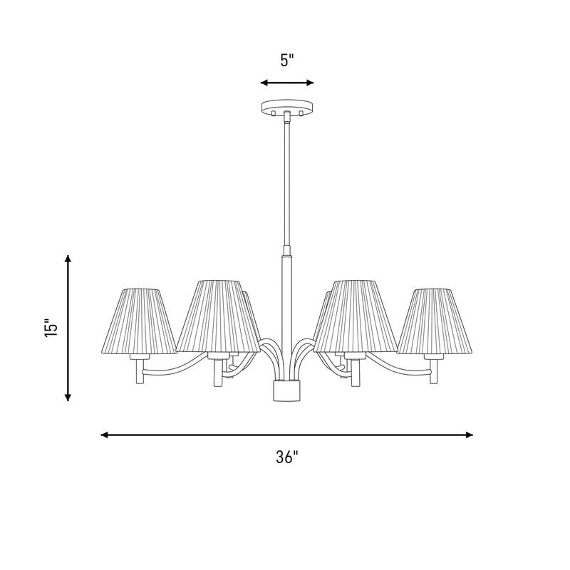 Savoy House Rosa 6 Lt Chandelier, White, Noble Brass