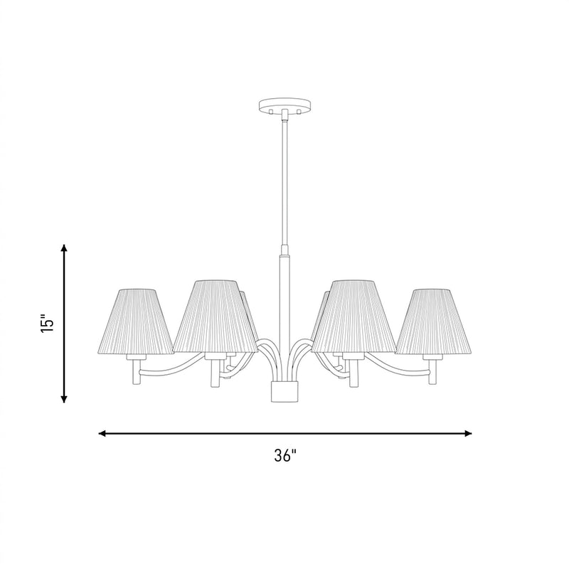 Savoy House Rosa 6 Lt Chandelier, White, Noble Brass