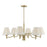 Savoy House Rosa 6 Lt Chandelier, White, Noble Brass