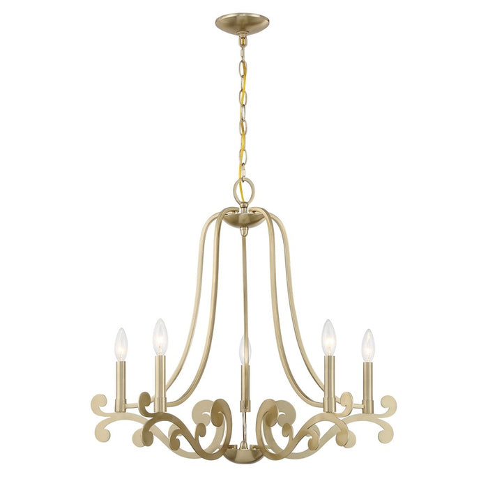 Savoy House Lombard 5 Light Chandelier, Noble Brass - 1-6096-5-127