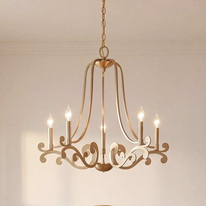 Savoy House Lombard 5 Light Chandelier, Noble Brass