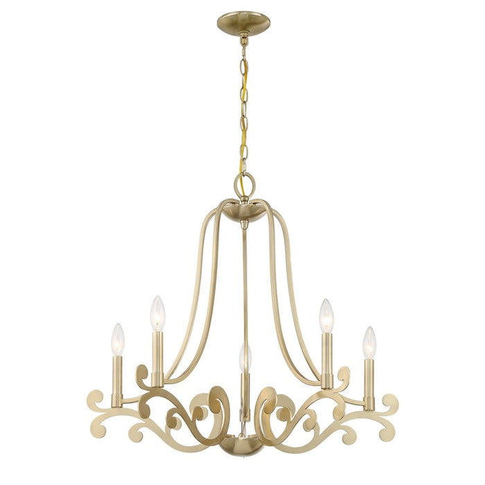 Savoy House Lombard 5 Light Chandelier, Noble Brass