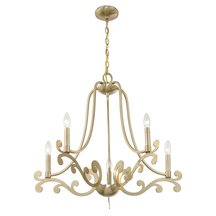 Savoy House Lombard 5 Light Chandelier, Noble Brass