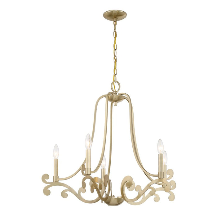 Savoy House Lombard 5 Light Chandelier, Noble Brass