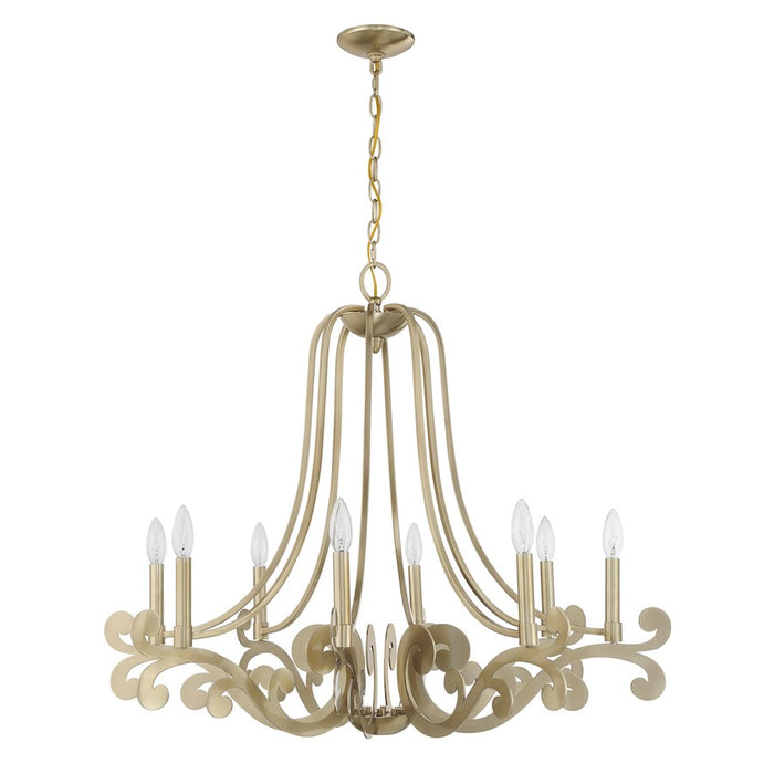 Savoy House Lombard 8 Light Chandelier, Noble Brass