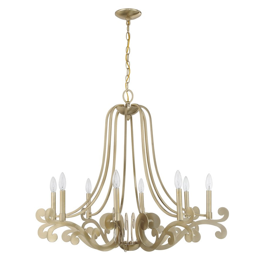 Savoy House Lombard 8 Light Chandelier, Noble Brass