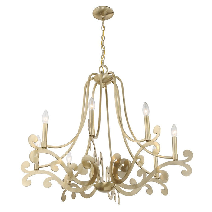 Savoy House Lombard 8 Light Chandelier, Noble Brass