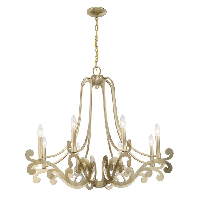 Savoy House Lombard 8 Light Chandelier, Noble Brass