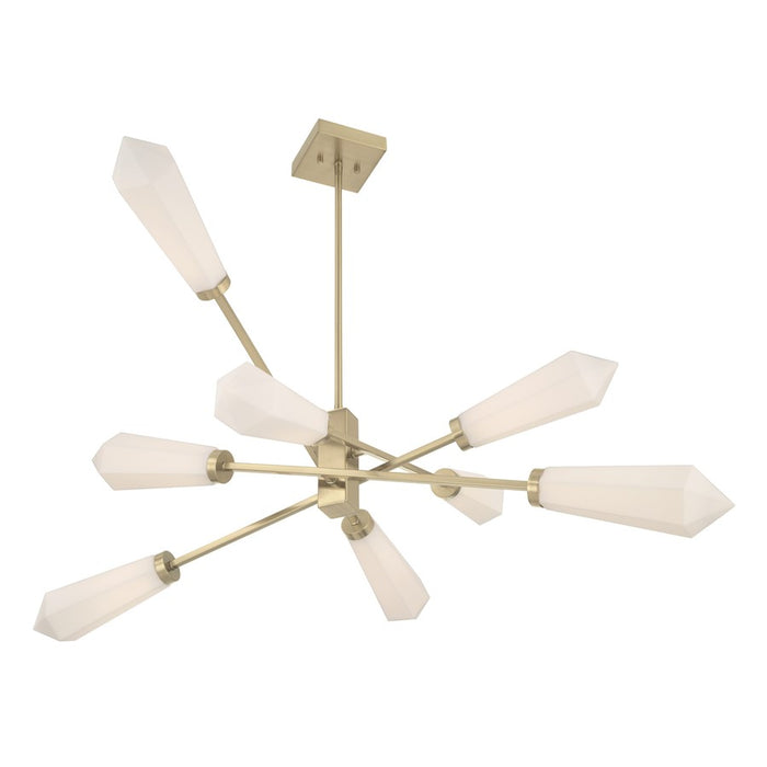 Savoy House Leland 8 Lt Chandelier, White Opal, Noble Brass