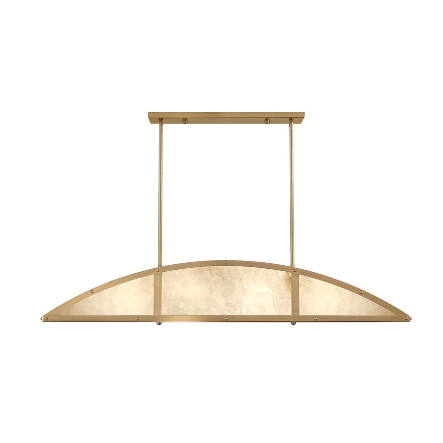 Savoy House Legacy 4-Light Linear Chandelier, Warm Brass