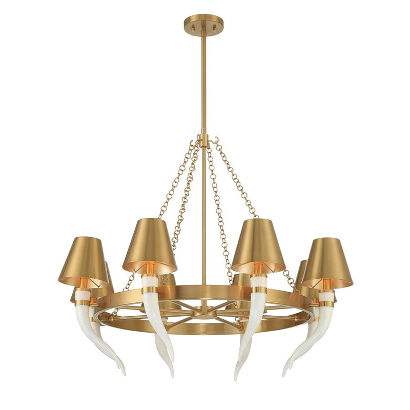 Savoy House Hearne 8 Lt Chandelier, Warm Brass, Warm Brass