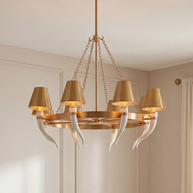 Savoy House Hearne 8 Lt Chandelier, Warm Brass, Warm Brass