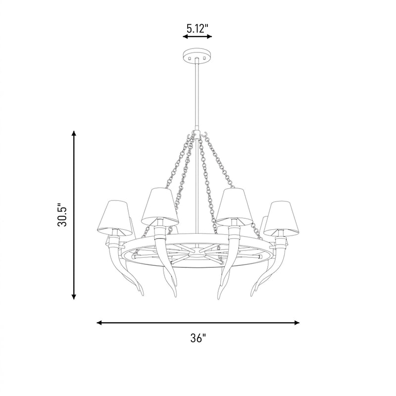 Savoy House Hearne 8 Lt Chandelier, Warm Brass, Warm Brass