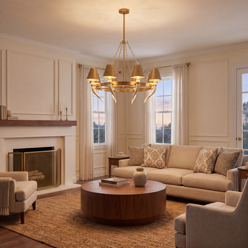Savoy House Hearne 8 Lt Chandelier, Warm Brass, Warm Brass