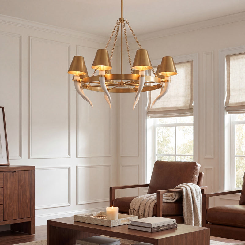 Savoy House Hearne 8 Lt Chandelier, Warm Brass, Warm Brass