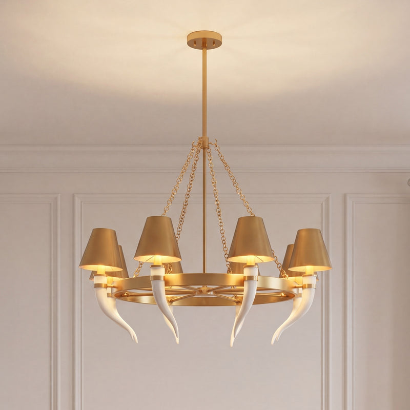 Savoy House Hearne 8 Lt Chandelier, Warm Brass, Warm Brass