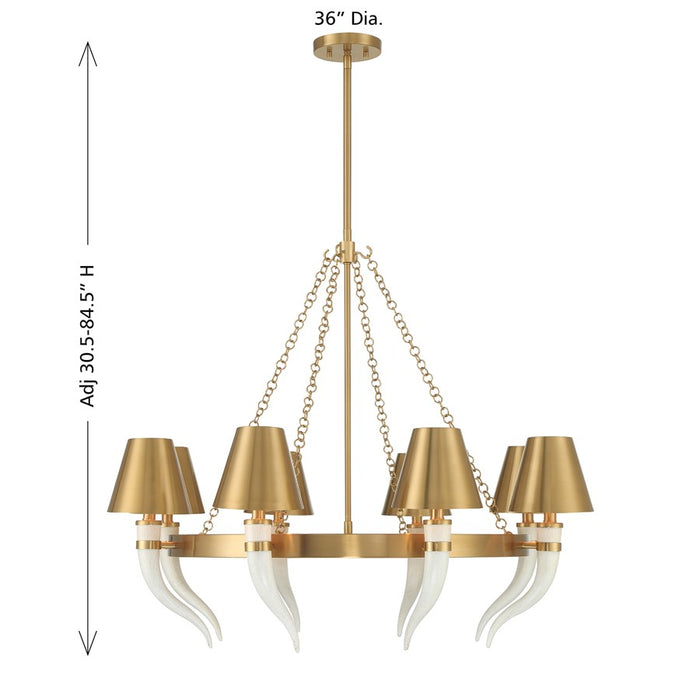 Savoy House Hearne 8 Lt Chandelier, Warm Brass, Warm Brass