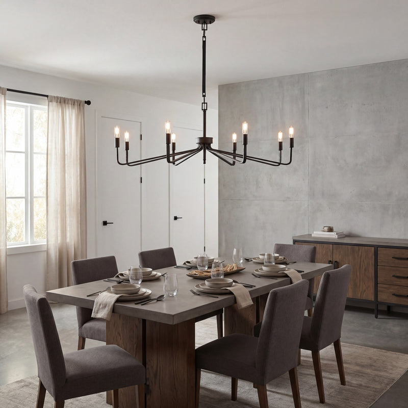 Savoy House Salem Chandelier, Forged Iron