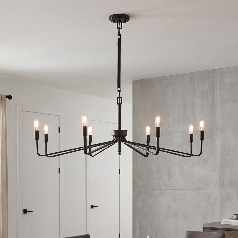 Savoy House Salem Chandelier, Forged Iron
