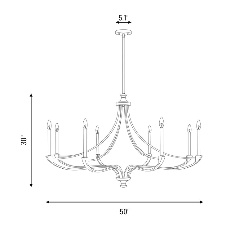 Savoy House Preserve 8-Light Chandelier, Warm Brass