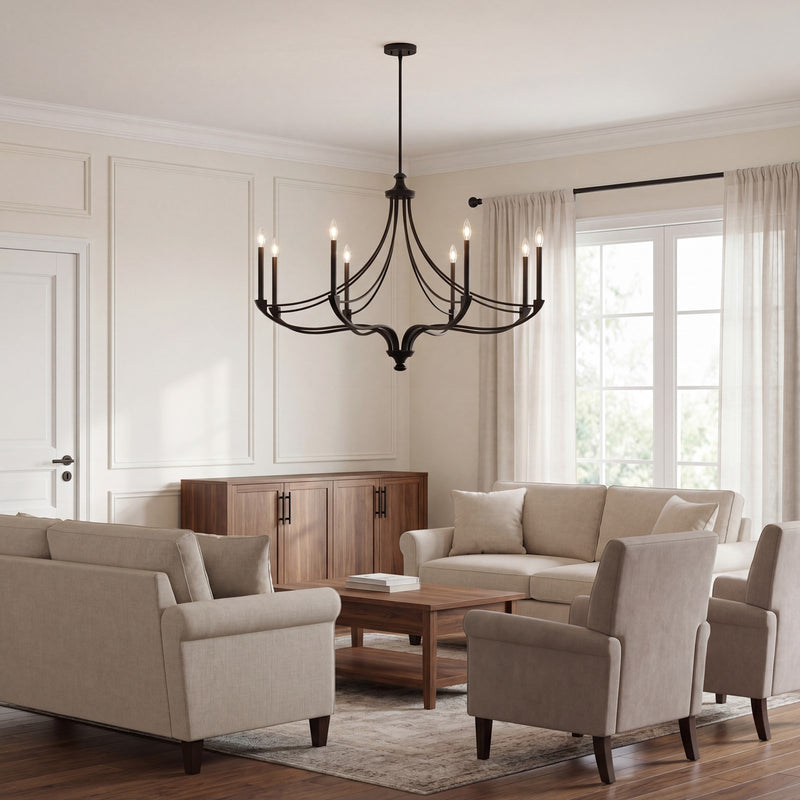 Savoy House Preserve 8-Light Chandelier, Matte Black