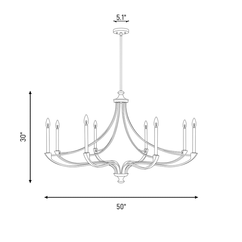 Savoy House Preserve 8-Light Chandelier, Matte Black