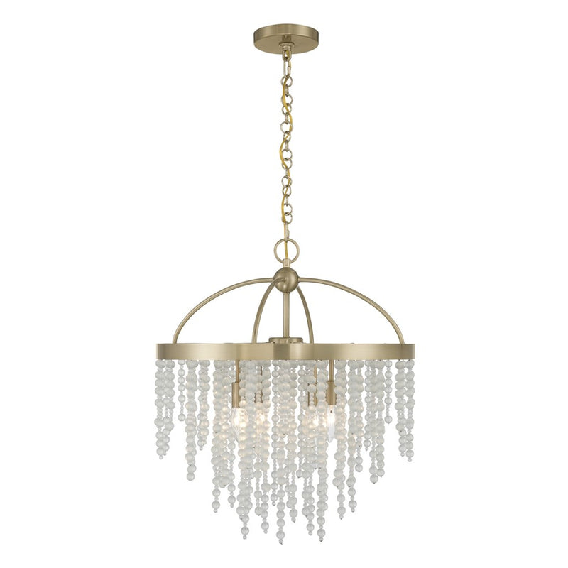 Savoy House Jeanette 4 Lt Chandelier, Noble Brass - 1-6450-4-127
