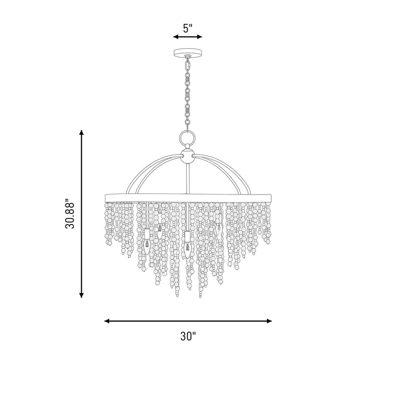 Savoy House Jeanette 8 Lt Chandelier, Noble Brass