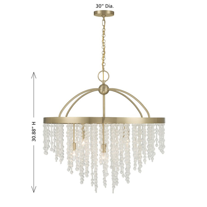 Savoy House Jeanette 8 Lt Chandelier, Noble Brass