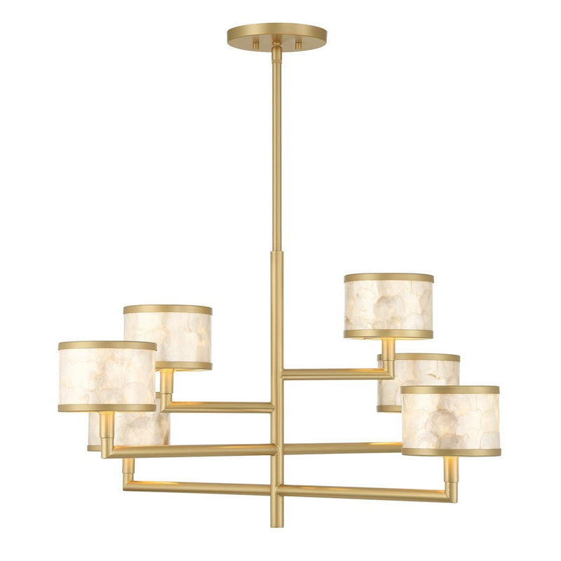 Savoy House Mariquita 6 Light Chandelier, Spun Gold