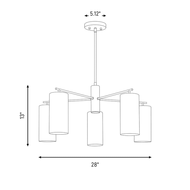 Savoy House Lio 5-Light Chandelier, Noble Brass