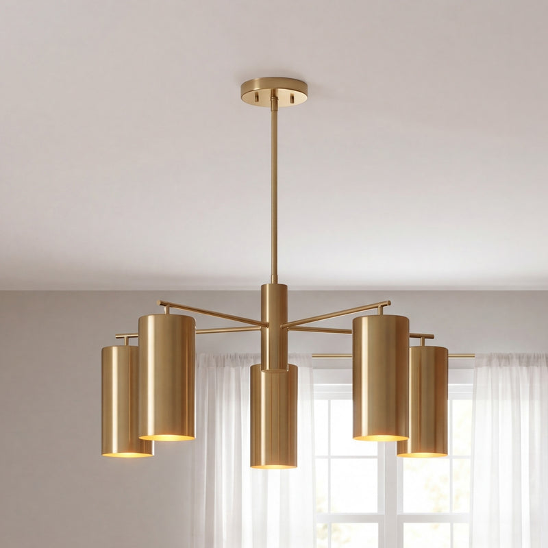 Savoy House Lio 5-Light Chandelier, Noble Brass